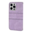 thumbnail image 3 of Funda de cuero PU + TPU con hebilla magnética de rayas en relieve para iPhone 13 Pro Max, con tapa horizontal, soporte, ranura para tarjetas, billetera, marco de fotos y correa, 3 of 5