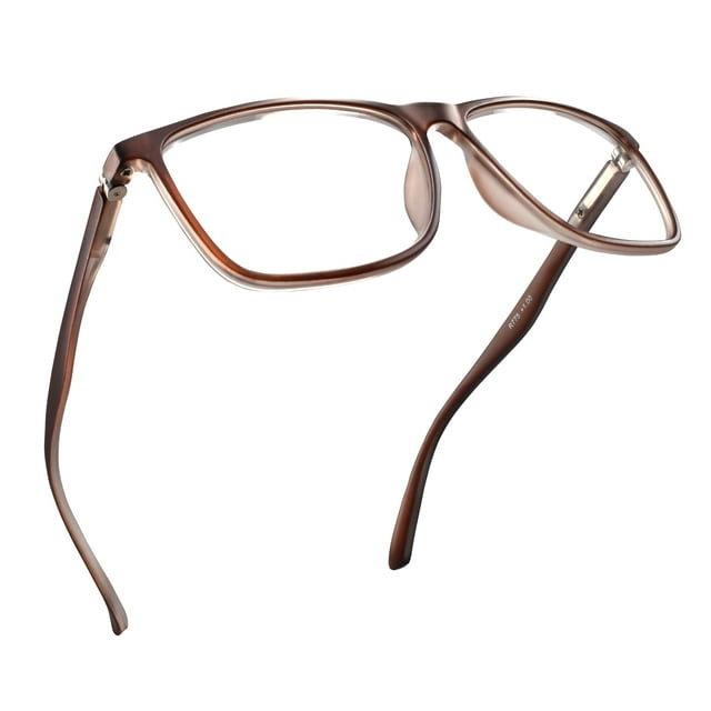 Lunettes de Lecture pour Hommes TR90 Brun Mat à Grande Monture avec Fabrication Robuste - Charnières à Ressort Flexibles et Robustes Lunettes pour Hommes - Tendance pour Tous les Lecteurs de Formes de Visage pour Hommes - Lunettes de Lecture Tricheuses à Grand Monture 2.25