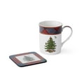 thumbnail image 4 of Spode Christmas Tree Tartan Mug & Coaster Set with Tin Box (5-Piece Set) - Festive Holiday Gift Set for Coffee Lovers - Elegant Porcelain Mugs and Cork-Backed Coasters - Dishwasher & Microwave Safe, 4 of 7