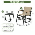 thumbnail image 6 of Uforic 3-Piece Patio Bistro Set, Outdoor Textilene Glider Chair Set with Coffee Table, Brown, 6 of 9