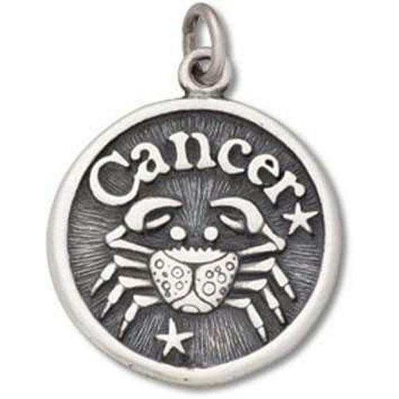 Sterling Silver 16" 1mm Cancer Crab Imaginative Zodiac Horoscope Symbol Pendant Necklace