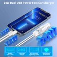 Fast Car Charger with 2 Lightning Cables for iPhone Dual USB Power