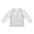 thumbnail image 3 of Alvivi Kids Girls Boys Long Sleeve Dance Tops Shiny Metallic Pullover T-Shirt Sweatshirt, 3 of 6
