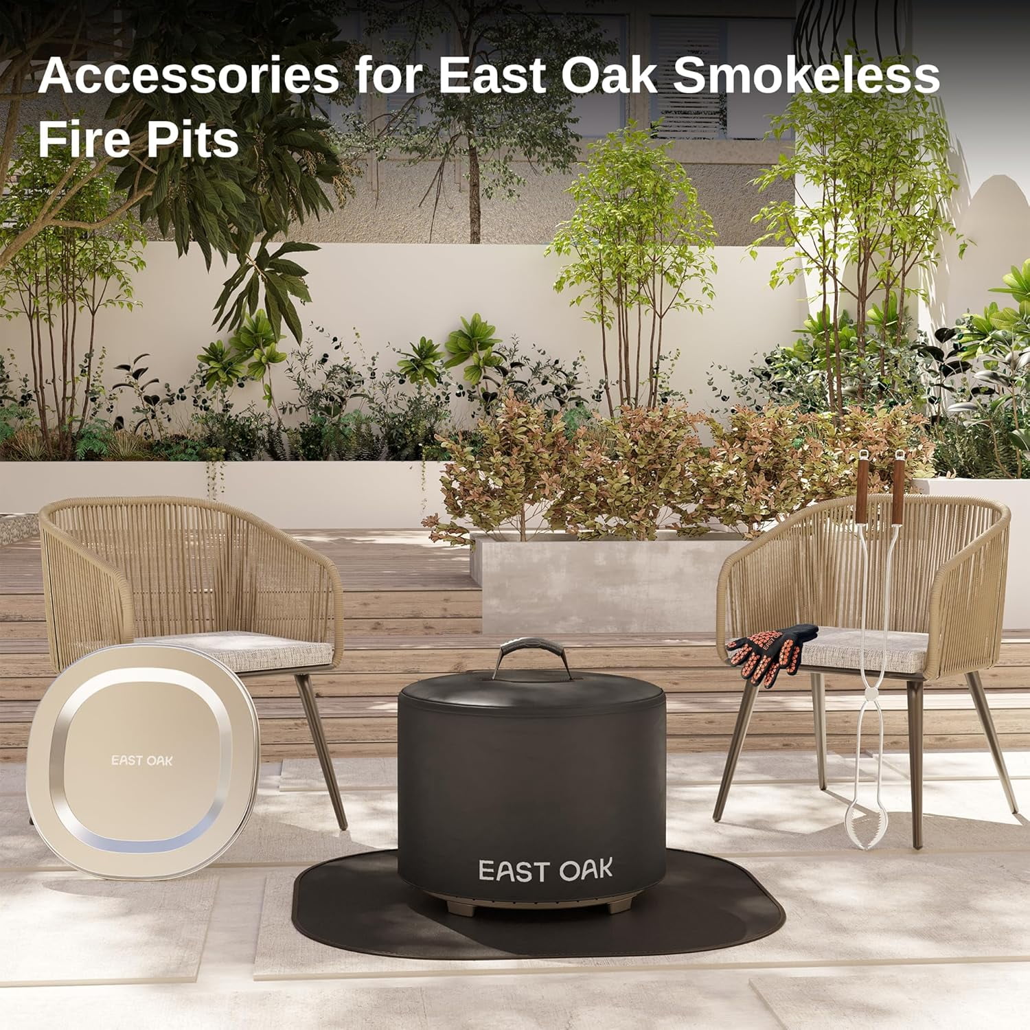 EAST OAK Stainless Steel Fire Pit Tool Set with Fireproof Gloves