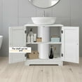 thumbnail image 5 of PRIJESSE 24"x12"x24" Under Sink Storage, Bathroom Vanity Under Sink Pedestal with 2 Doors, Basin Cabinet with Adjustable Shelf, White, 5 of 7