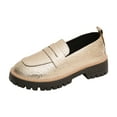 thumbnail image 3 of YLYL Women's Penny Loafers Chunky Heel Lug Sole Slip on Fashion Casual Driving Office Moccasins Shoes, 3 of 9