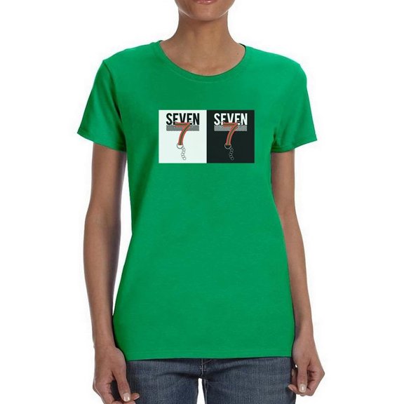 Seven Keychain Strip Banner Shaped T-Shirt Women -Image by Shutterstock, Female Small