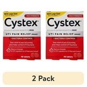 (2 pack) CYSTEX PLUS UTI Tablets Urinary Pain Relief Plus helps w/ Infection 48 ct
