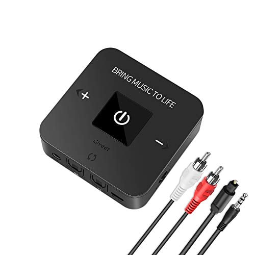 2-in-1 TX&RX with Digital Optical Dual Link Giveet aptX Low Latency Bluetooth Audio Transmitter Receiver for TV Optical 3.5mm & RCA AUX for Home Car Stereo PC Headphone Speaker 