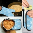 thumbnail image 5 of Yayeee Oven Mitts and Pot Holder Set of 2 Heat Resistant Kitchen Gloves Baking Hot Pad, Snowflake Pattern, 5 of 5