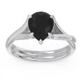 thumbnail image 2 of Diamond-Capitals 2.00 Carat Pear Cut Black Onyx Gemstone Latest Engagement Ring for Women Solid 18K White Gold Size 7.5, 2 of 8