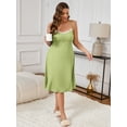 thumbnail image 4 of SHOWMALL Plus Size Women Lace Nightgown comfy Spaghetti Strap Cami Sleeveless Avocado Green 1X Sleepwear Twist Front Sleep Dress, 4 of 6