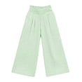 thumbnail image 2 of Grblisyd Girls Pants Size 10-12 Kids Striped Casual Elastic High Waist Cotton Linen Trousers with Pockets, 2 of 6