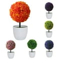 thumbnail image 4 of Adorno artificial en maceta con forma de bola de moda, topiario, planta falsa, bonsái, planta falsa, decoración del hogar, 4 of 7