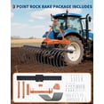 thumbnail image 4 of GloryStar Cat-0 / Cat-1 3 Point Landscape Rack, 50 Inch Steel Tractor Rack with Replaceable Spring Tines, Hitch Pin and Quick Mount Design for Efficient Garden, Lawn, Farm and Grass Care, 4 of 7