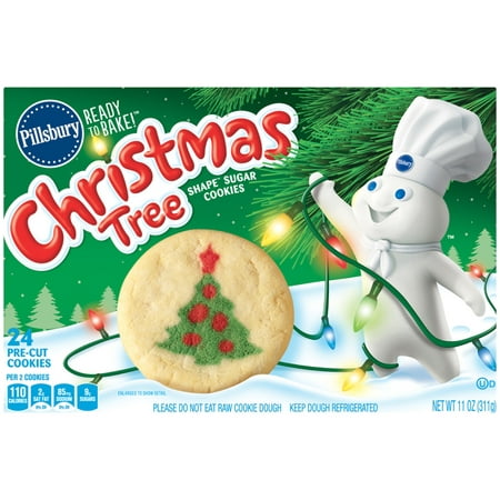 Pillsbury Ready to Bake! Christmas Tree Shape Sugar Cookies - Walmart.com