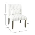 thumbnail image 4 of HomePop Tissu Stripe Modèle Parker Accent Chaise avec Oreiller en Blanc, 4 of 12