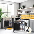 thumbnail image 4 of Oumilen Movable Laundry Hamper with Storage Shelves and Removable Pull Out Bag, Gray, 4 of 7