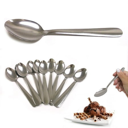 

12 X Stainless Steel Teaspoons Flatware Silver Coffee Soup Tea Spoons Silverware