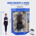 thumbnail image 2 of Mulaxen 1200w Portable Sauna Box - Portable Sauna for Home, Full-Body Steam Sauna with 3 L Steamer, Chair, Remote Control Included, Home Sauna Tent, Remote Control, Folding Chair, 2 of 8