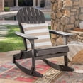 thumbnail image 4 of Pemberly Row Acacia Wood Adirondack Rocking Chair in Dark Grey, 4 of 23