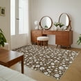 thumbnail image 4 of FairOnly Brown 5'x7'Botanical Bloom Machine Washable Non Slip Stain Resistant Area Rug for Modern Home Living Room Decoration, 4 of 7