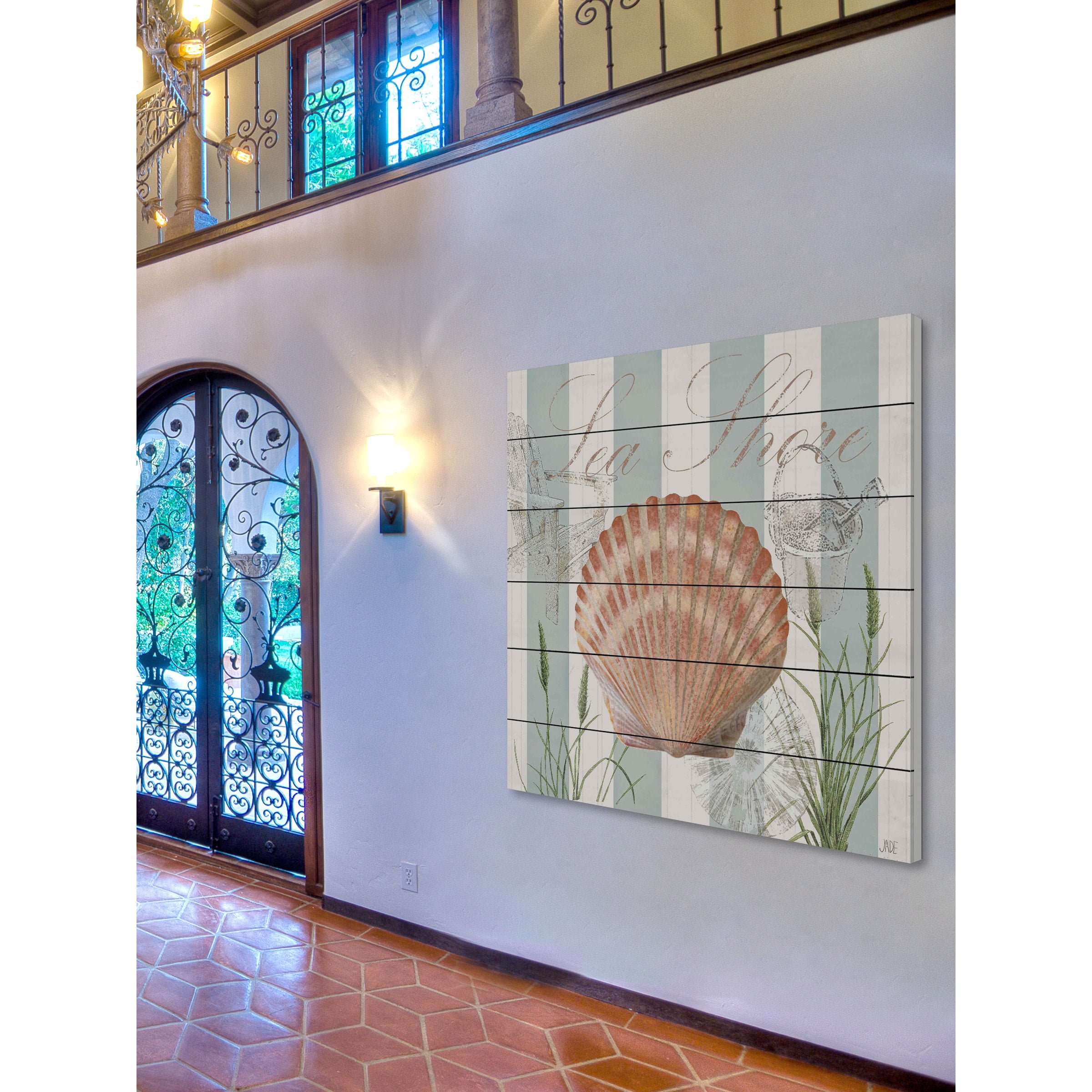 Marmont Hill "Gold Shell" Painting Print on White Wood