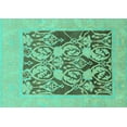 thumbnail image 1 of Ahgly Company Machine Washable Indoor Rectangle Abstract Turquoise Blue Modern Area Rugs, 5' x 7', 1 of 4