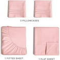 thumbnail image 3 of CGK Linens 4-Piece Ultra Soft & Comfy Hotel Luxury Sheet Set - Full Size Cooling Bed Sheet Fits 8"-16" Mattresses, Light Pink, 3 of 7