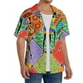thumbnail image 3 of Lafuoo Dancing African Womans Pattern Men's Cuban Collar Short Sleeve Shirt, Button-Down Resort Beach Pocket Shirt-Medium, 3 of 7