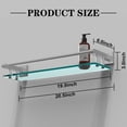 thumbnail image 3 of Woindo Bathroom Glass Shelf with Full-coverage Railing, Floating Tempered Glass Bathroom Wall Shelf Rectangle 20 Inch Shelves Brushed Nickel Bracket Mount Modern, 3 of 8