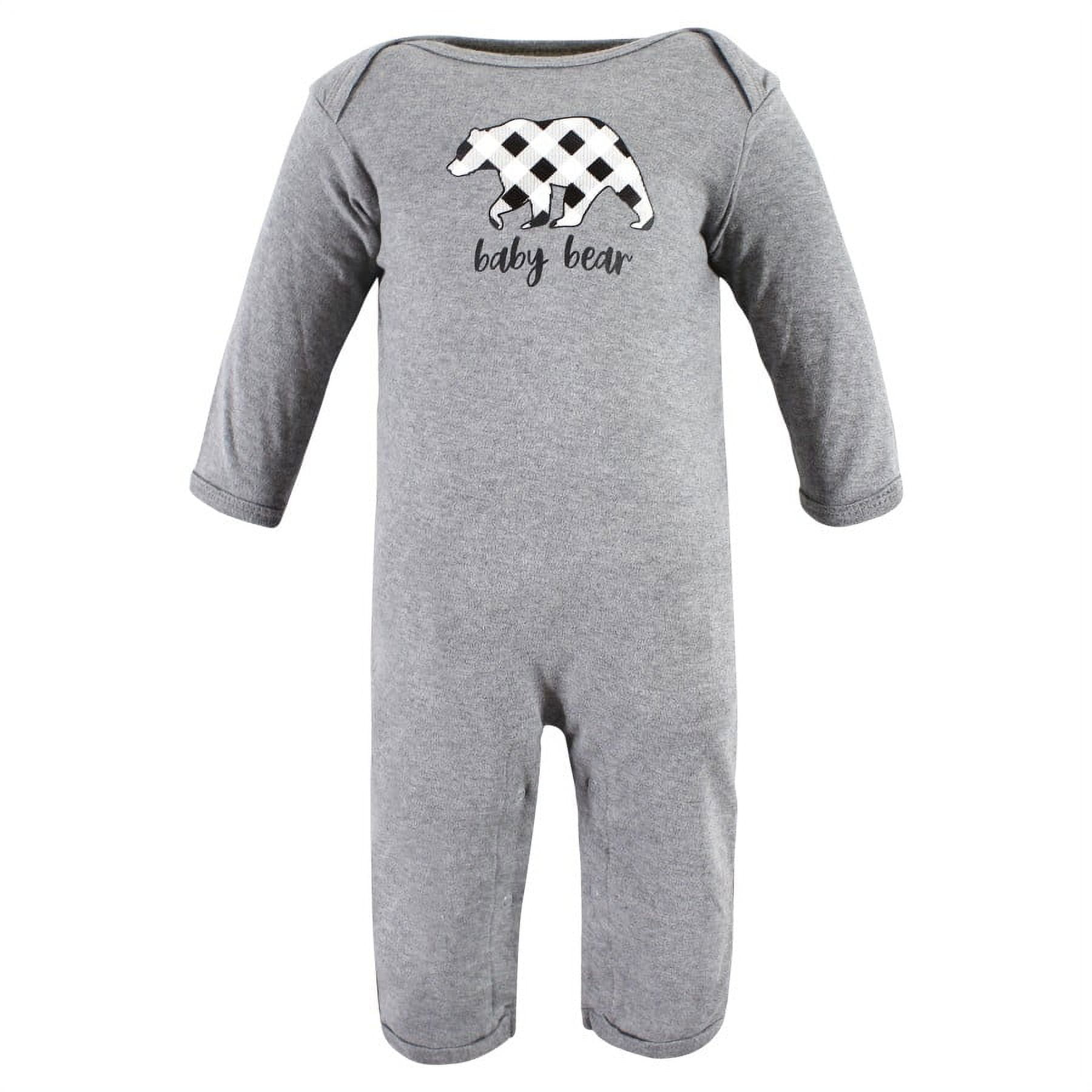 Hudson Baby Unisex Baby Cotton Coveralls, Baby Bear Gray Black, 6-9 Months