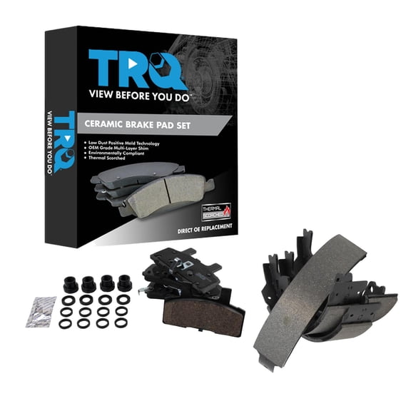 TRQ Front and Rear Brake Pads Ceramic Fits 1990-2002 Chevrolet Astro 1990-2002 GMC Safari