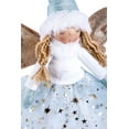 thumbnail image 3 of STP GOODS Star Angel Handmade Collectible Doll with Wings and LED 19.7” (50 cm) Christmas Figurine Holiday Décor Xmas Standing Decoration Xmas Figure Doll Decoration, Blue White Gold, 3 of 8