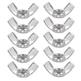 thumbnail image 1 of Écrous à Ailes, 10 Pcs M6 x 1 Attaches Papillon en Acier Inoxydable Pièces Filetage Métrique pour Réparation Installation Meubles Maison Bateau, Argent, 1 of 7