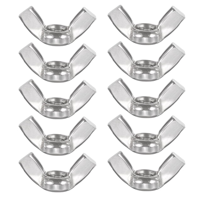 Écrous à Ailes, 10 Pcs M6 x 1 Attaches Papillon en Acier Inoxydable Pièces Filetage Métrique pour Réparation Installation Meubles Maison Bateau, Argent