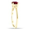 thumbnail image 3 of SZUL Women's Square Shaped Ruby and Diamond Sparkle Ring in 10K Yellow Gold, 3 of 5