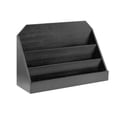 thumbnail image 3 of Soporte organizador portátil de madera inclinado para tarjetas, expositor de postales, soporte para tarjetas Negro, 3 of 9