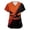 Orange #36, variant on Womens Halloween Scrub Tops Skull Pumpkin V Neck Horror Medical Uniform Castle Candy Spooky Short Sleeve Medical Scrubs, M