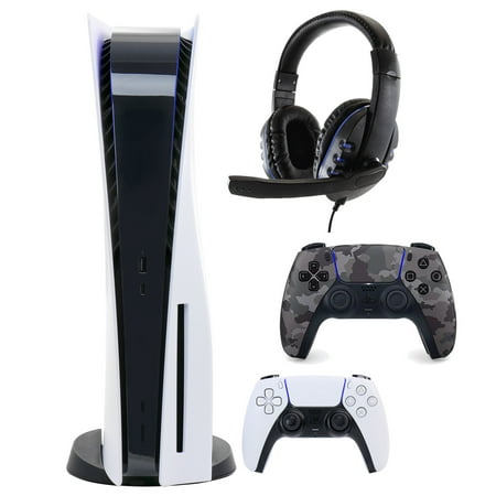 Sony PlayStation 5 Core with Extra Camo Gray Dualsense Controller and Universal Headset