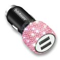 thumbnail image 3 of Chargeur de Voiture USB 5V/2.4A avec Double Port Décoré de Cristaux Roses, 3 of 4