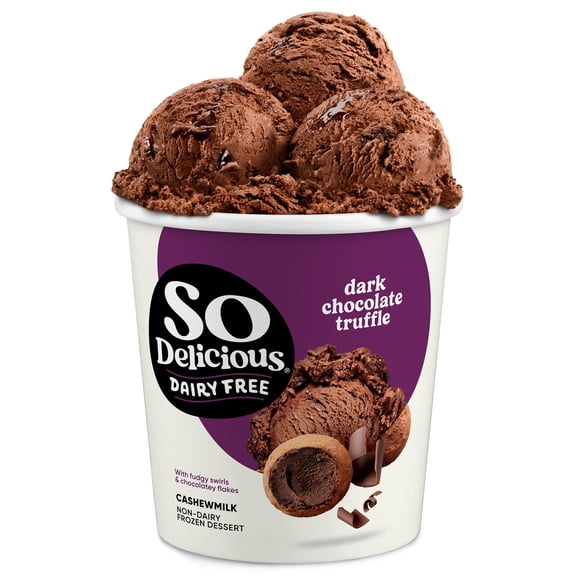 So Delicious Dairy Free Dark Chocolate Truffle Cashew Milk Frozen Dessert, 1 Pint