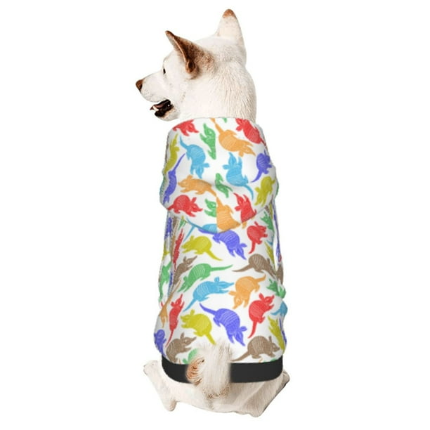 Balery Colored Armadillos Sudadera con Capucha para Perros Pequeños – Ropa para Mascotas, Disfraz para Perros y Gatos, Ideal para Fiestas y Cosplay-XX-Large