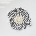 thumbnail image 2 of Salute Baby Unisex Stripe Long Sleeve Romper Black 12-18 Months, 2 of 5