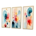 thumbnail image 3 of Designart "Energy of Blossoming Life Minimal Retro Flowers II" Abstract Painting Framed Wall Art Set Of 3 - Blue Modern Frame Gallery Wall Set For Home Decor, 3 of 6