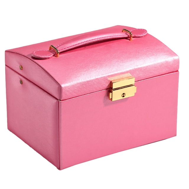 Joyero para mujer, joyero de tamaño mediano. Estuche de joyería de viaje portátil para pendientes, pulseras, anillos