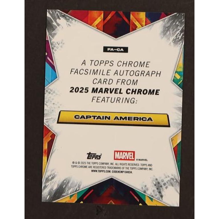 2025 Topps Marvel Chrome Facsimile Autograph Captain America #FA