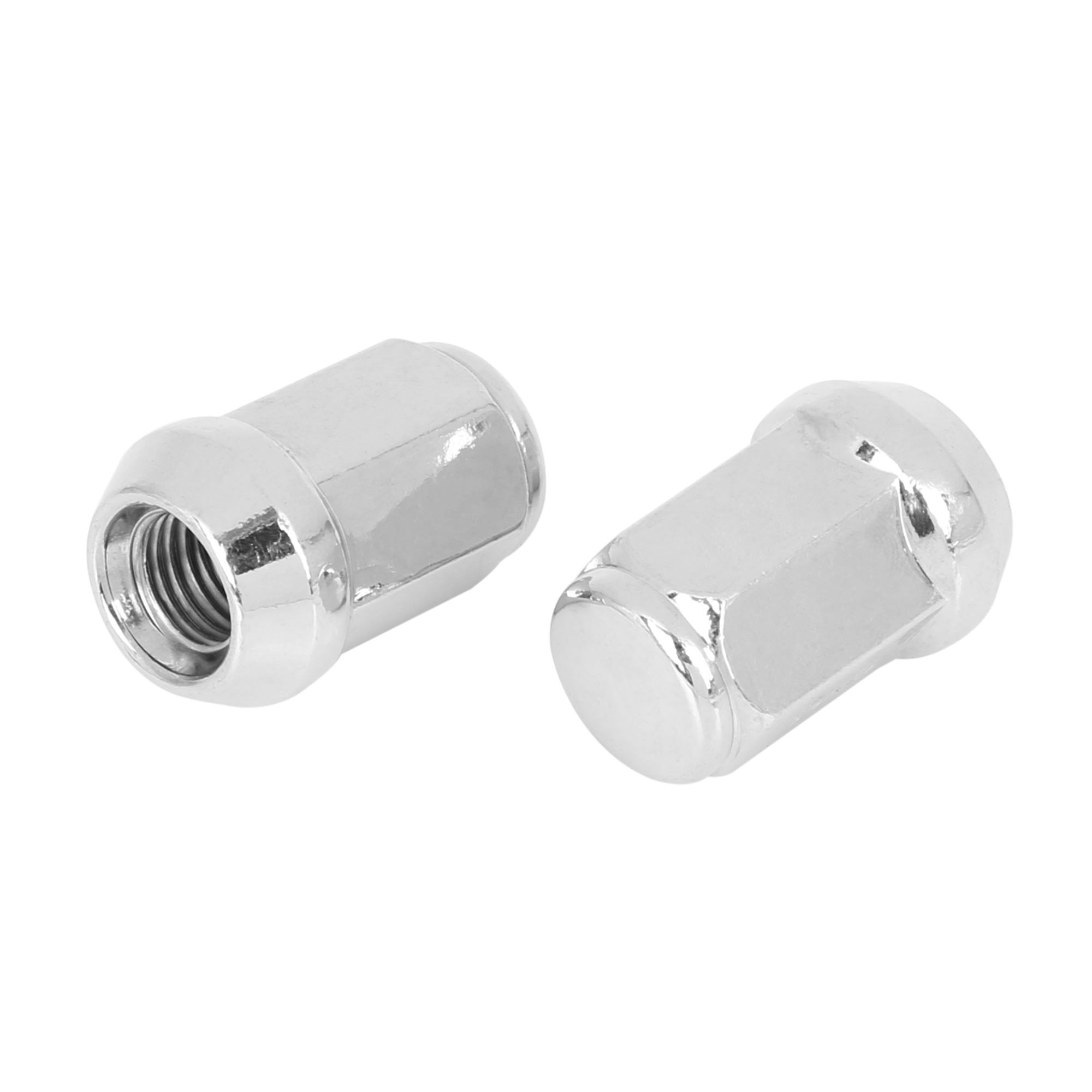 16x Chrome Cone Seat Bulge Lug Nuts M12x1.5 – 3/4 Hex, 60° Conical Seat – Fit Ford Chevy