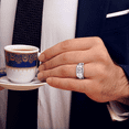 thumbnail image 4 of VAKKI Round Cut Moissanite Men's Engagement Rings 925 Sterling Silver 14K /White Gold Plated Promise Ring, 4 of 5