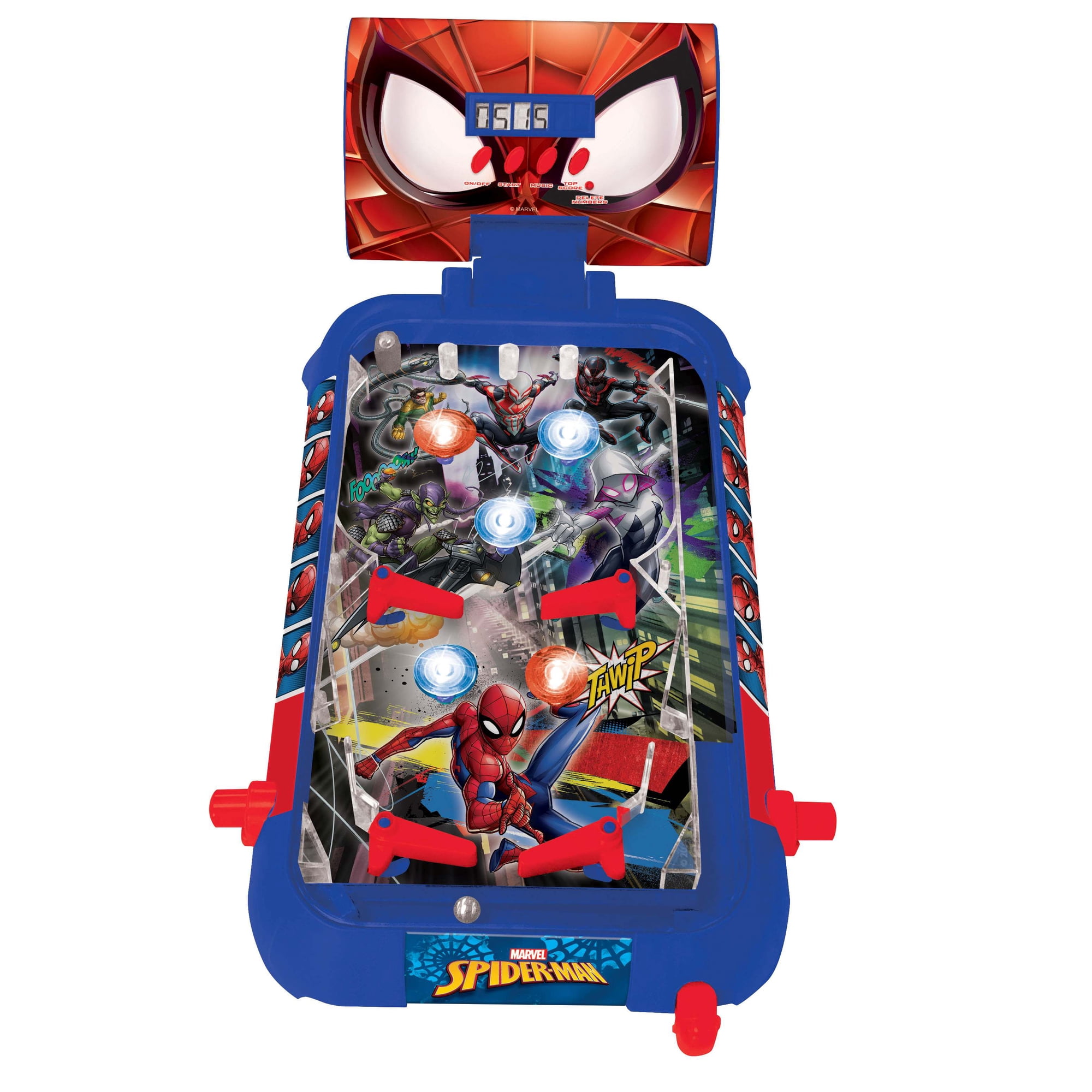Lexibook Spider-Man Electronic Table Pinball, LCD, Light, Blue/Red